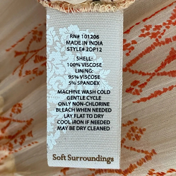 NWT Soft Surroundings Terra Fresca Midi Caftan Dress Size S - Picture 9 of 9